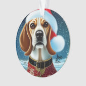 Weihnachts-Beagle, Santa Dog-Ornament Ornament (Vorderseite)