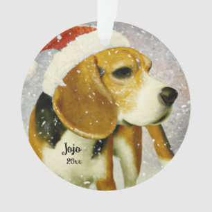 Weihnachts-Beagle, Santa-Hund-Ornament Ornament