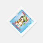 Weihnachts-Beagle Serviette (Ecke)