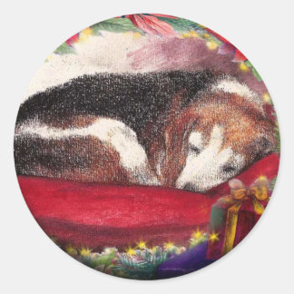 Weihnachts-Beagle Sleepy Puppy Custom STICKER