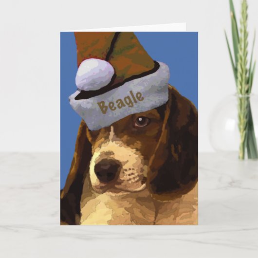 Weihnachts-Beagle Welpe Feiertagskarte (Vorderseite)