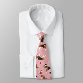 Weihnachts-Beagles Pink Neck Tie Krawatte (Gebunden)