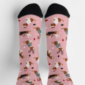 Weihnachts-Beagles rosa Socken (Oben)
