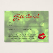 Weihnachts Beauty Salon Gift Karte Lift Grün Rot (Rückseite)