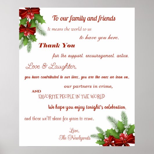 Weihnachts-Begrüßungsfamilie und Empfang Poster (Vorne)