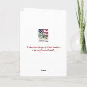 Weihnachts-Begrüßungskarte Zuhause Soldier Feiertagskarte (Rückseite)