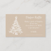 Weihnachts Beige Baby Gender Neutral Diaper Raffle Begleitkarte (Vorderseite)