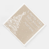 Weihnachts-Beige Gender Neutral Baby Dusche Serviette (Ecke)