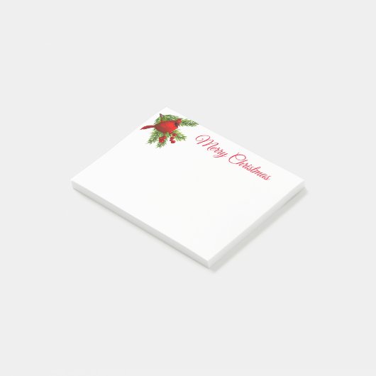 Weihnachts-Beitrag Notizen Notepad-Red-Kardinal (angewinkelt)