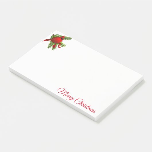 Weihnachts-Beitrag Notizen Notepad-Red-Kardinal (angewinkelt)
