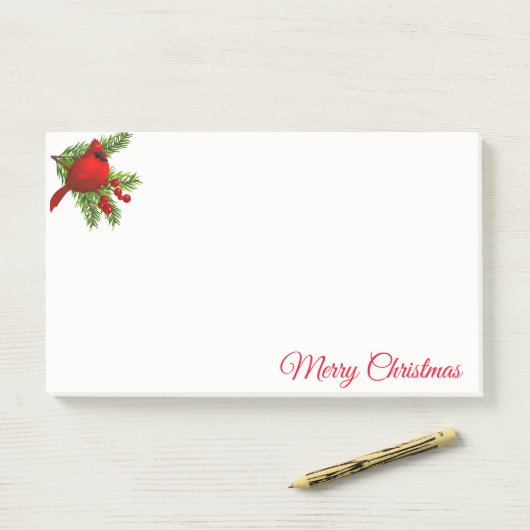 Weihnachts-Beitrag Notizen Notepad-Red-Kardinal (Auf Schreibtisch)