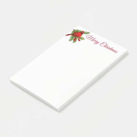 Weihnachts-Beitrag Notizen Notepad-Red-Kardinal (angewinkelt)