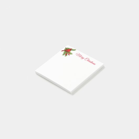 Weihnachts-Beitrag Notizen Notepad-Red-Kardinal (angewinkelt)