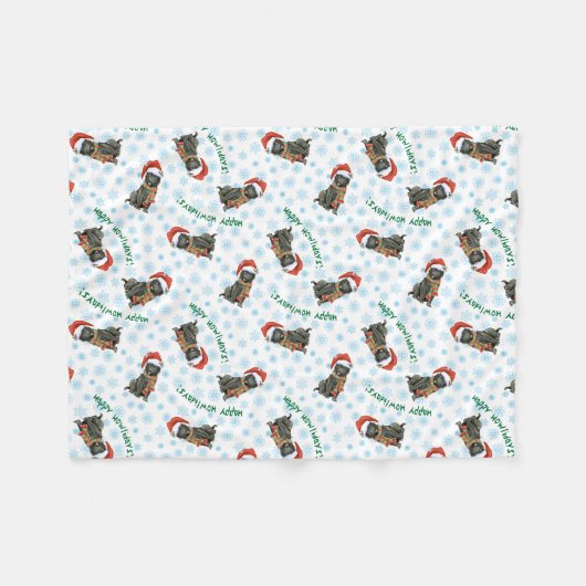 Weihnachts Belgisches Sheepdog Fleece Blanket (Vorderseite (Horizontal))