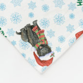 Weihnachts Belgisches Sheepdog Fleece Blanket (Ecke)