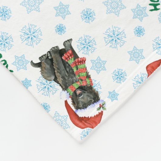 Weihnachts Belgisches Sheepdog Fleece Blanket (Ecke)