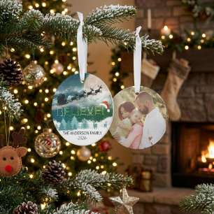 Weihnachts BELIEVE Rentier Sleigh Weihnachtsmannmü Ornament