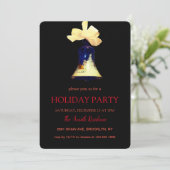 Weihnachts-Bell Vintag Elegante Chic Einladung (Stehend Vorderseite)