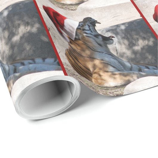Weihnachts Bengalisch Tiger Roaring Geschenkpapier (Rolleneckpunkt)