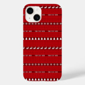 Weihnachts Benutzerdefinierter Text Red White Stri Case-Mate iPhone Hülle (Rückseite)