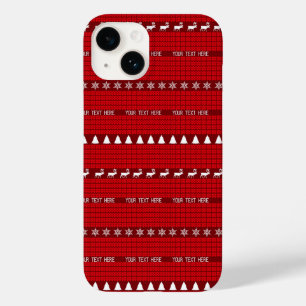 Weihnachts Benutzerdefinierter Text Red White Stri Case-Mate iPhone 14 Hülle