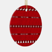 Weihnachts Benutzerdefinierter Text Red White Stri Keramik Ornament (Rechts)