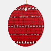 Weihnachts Benutzerdefinierter Text Red White Stri Keramik Ornament (Links)