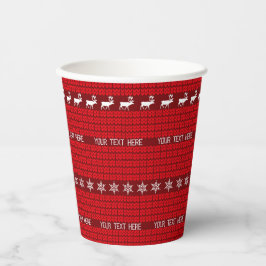 Weihnachts Benutzerdefinierter Text Red White Stri Pappbecher