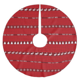 Weihnachts Benutzerdefinierter Text Red White Stri Polyester Weihnachtsbaumdecke