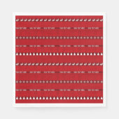 Weihnachts Benutzerdefinierter Text Red White Stri Serviette (Vorderseite)