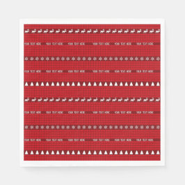 Weihnachts Benutzerdefinierter Text Red White Stri Serviette
