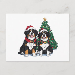 Weihnachts-Berner Sennenhunde Feiertagspostkarte