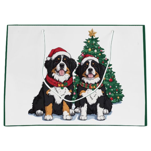 Weihnachts Berner Sennenhunde Große Geschenktüte (Vorderseite)