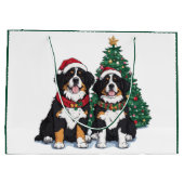 Weihnachts Berner Sennenhunde Große Geschenktüte (Rückseite)