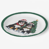 Weihnachts Berner Sennenhunde Pappteller (Schrägansicht)