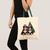Weihnachts Berner Sennenhunde Tragetasche (Vorderseite (Produkt))