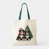 Weihnachts Berner Sennenhunde Tragetasche (Rückseite)