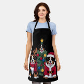 Weihnachts Bernhardiner Santa Weihnachtsbaum Schürze (Getragen)