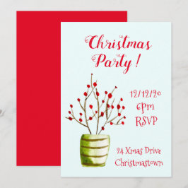 Weihnachts-Berries elegantes Weihnachtsfest Party Einladung