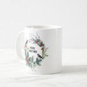 Weihnachts Berries Wreath Frohe Weihnachtsgeschich Kaffeetasse (Vorderseite Links)