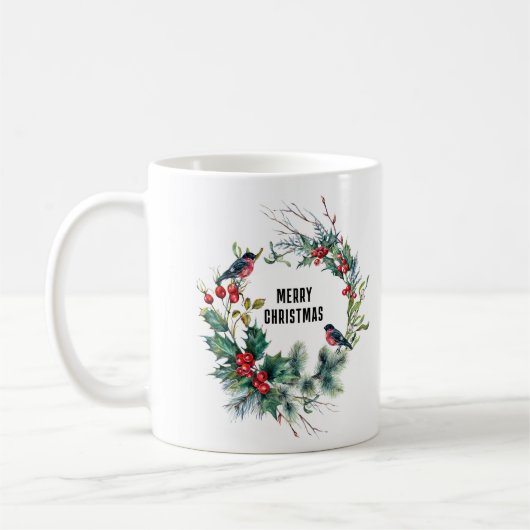 Weihnachts Berries Wreath Frohe Weihnachtsgeschich Kaffeetasse (Links)