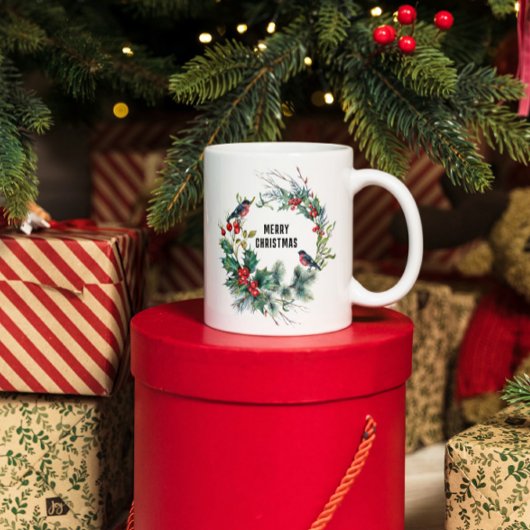 Weihnachts Berries Wreath Frohe Weihnachtsgeschich Kaffeetasse