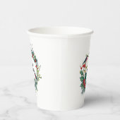 Weihnachts Berries Wreath Frohe Weihnachtsgeschich Pappbecher (Rechts)