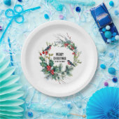 Weihnachts Berries Wreath Frohe Weihnachtsgeschich Pappteller (Party)