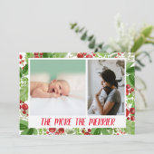 Weihnachts-Berry | Foto zur Geburtserklärung Feiertagskarte (Stehend Vorderseite)