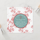 Weihnachts-Berry Red Sprigs Weihnachts-Party Karte (Vorderseite/Rückseite Beispiel)