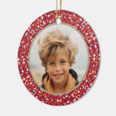 Weihnachts Berry Wreath Doppelseitiges 2-Foto Keramik Ornament (Links)