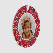 Weihnachts Berry Wreath Doppelseitiges 2-Foto Ornament (Vorderseite)