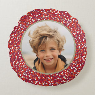 Weihnachts Berry Wreath Doppelseitiges 2-Foto Rundes Kissen
