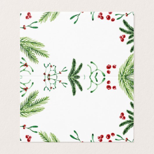 Weihnachts Berry Zent Card, Escort Card (Außenseite Aufgefaltet)